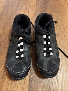 Fusion Black Cheer Shoes Lace-Up Sneakers with White Accent